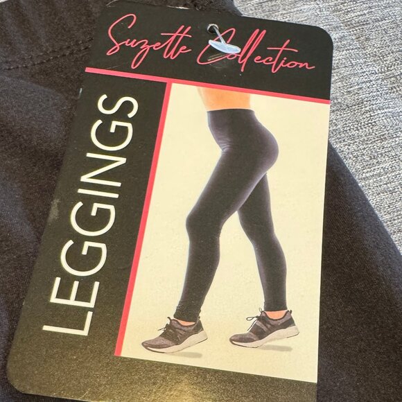 SUZETTE COLLECTION leggings ultra soft, One size, black, NWT - Picture 2 of 4